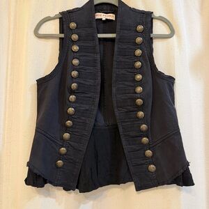 Free People black Buttoned Vest